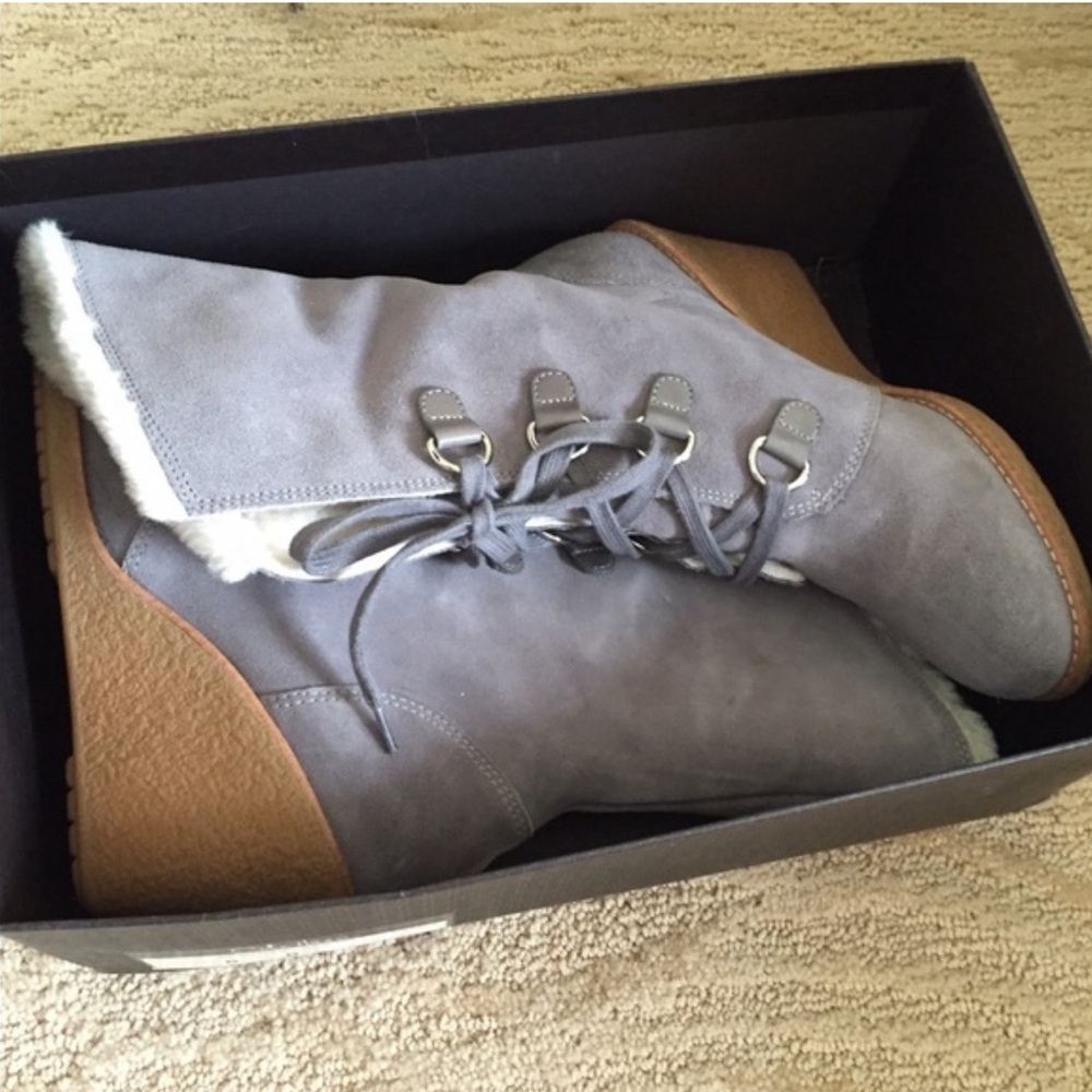 Cole Haan waterproof gray wedge boots - Picture 4 of 4